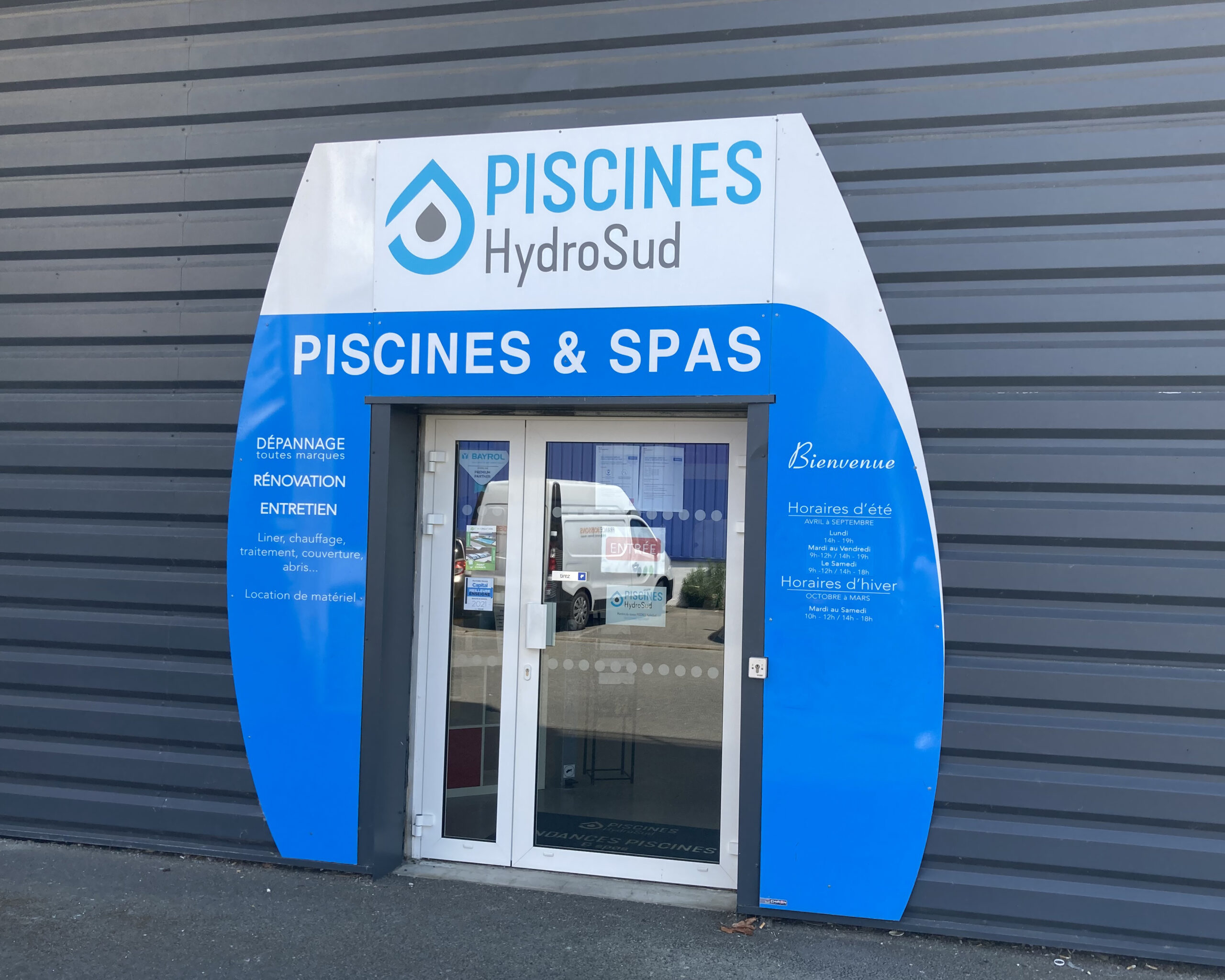 Façade du magasin Tendances Piscines et Spas